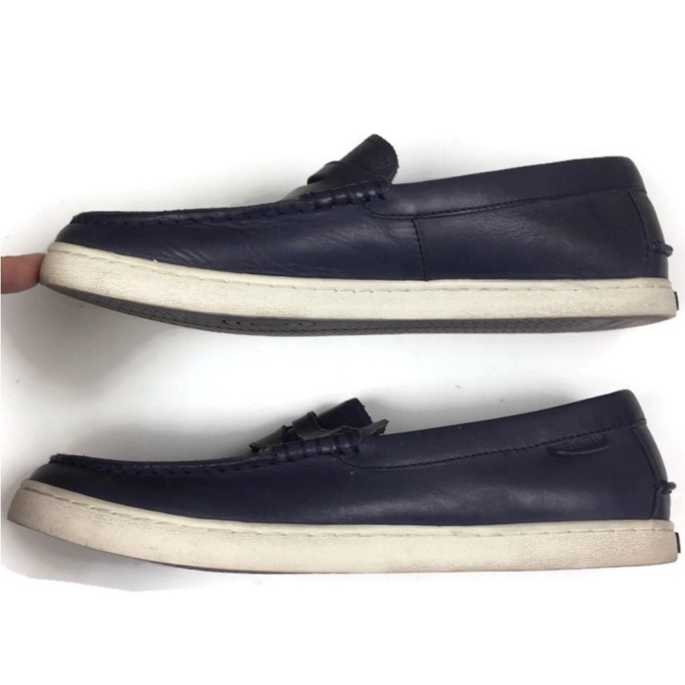 Cole Haan Grand.OS Nantucket Navy Leather Slip-On Penny Loafer Size 10 - Picture 3 of 8